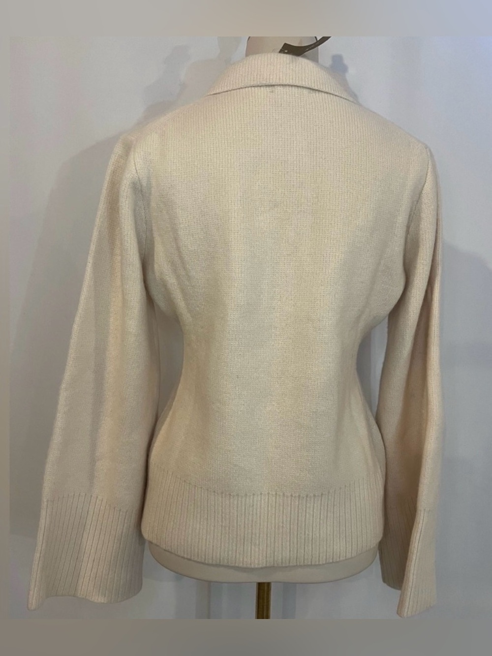 J.Crew Milano-stitch cinched-waist cardigan in ivory - Picture 5 of 8